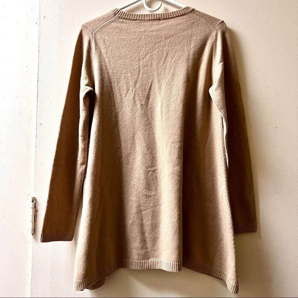 UNIQLO Cashmere oversized Mocha Whipstitch Knit pullover Sweater womens size M